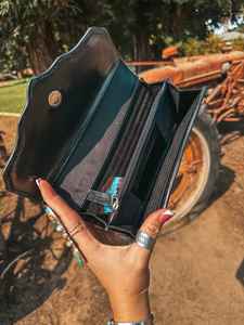 Cartera occidental de cuero de piel superventas para mujer, bolso de mano con tallado Floral, bolso de mano pintado a mano, bolsa de transporte oculta - Product Image 4