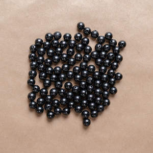 Cuentas redondas pulidas de Shungita de 0.47 pulgadas (12 mm), agujero de 0.07 pulgadas (1.8 mm) - Product Image 4