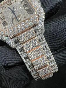 Reloj Analógico de Acero Inoxidable con Incrustaciones de Diamantes y Piedras de Moissanita Brillantes que Ofrecen una Experiencia de Lujo Premium - Product Image 6