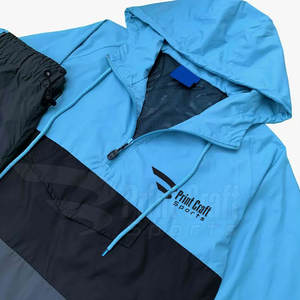 Heavy Duty Custom Made Windbreaker Hoodies Set Venta directa de fábrica Low MOQ Windbreaker Hoodies Set - Product Image 4