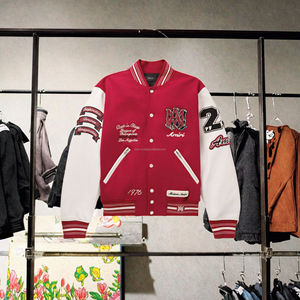 แจ็กเก็ตเบสบอลสำหรับผู้ชายเสื้อแจ็กเก็ตกันหนาวแบบลำลองปกตั้งมีหลายสี - Product Image 6