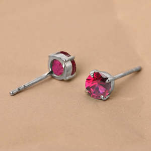 NOVAMART Fine 925 Sterling Silver Blood Red <b>Studs</b> <b>Earrings</b> 14K Gold Emerald Cut Diamond <b>Turquoise</b> Ruby-Perfect Gift for Kids Gir - Product Image 3