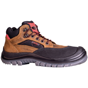 Bottes de sécurité en cuir Sherpa S3 EN20345 Taille 45 Marron/Rouge - Une chaussure de sécurité durable et élégante - Product Image 2