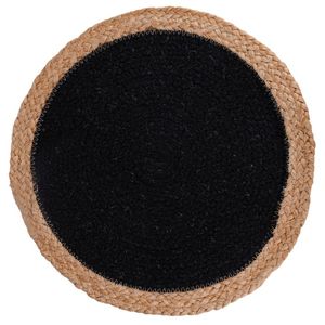 Ensemble de sets de table en coton naturel et jute faits à la main, motif floral rayé, jetables et lavables avec logo personnalisé - Product Image 1