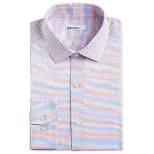 Camicia Elegante da Uomo Bar III Bianca con Colletto Geometrico, Vestibilità Slim, in Popeline 100% Cotone Naturale, Taglie 14.5-32/33, Stile Casual - Product Image 1