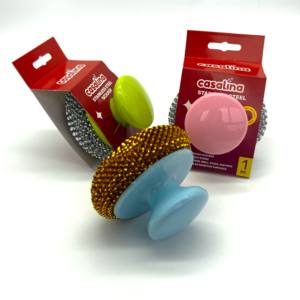 Récureur de marque privée avec poignée en métal en acier inoxydable récurant pour nettoyer la cuisine - Product Image 1