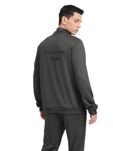 เสื้อวอร์มแบบมีซิปและคอเสื้อของผู้ชายผ้าโพลีเอสเตอร์ใช้ได้ทั้งชายและหญิงพิมพ์ลายโลโก้ออกแบบได้ตามต้องการ - Product Image 3
