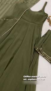 Fully Readymade Indian Wedding Birthday Party Wear Cotton Heavy <b>Gota</b> Lace Work Short Kurti Sharara With Dupatta - Product Image 5