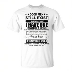 Camiseta Promocional con la Frase 'Good Still Exist He Was Born in October' para Cumpleaños de Octubre - Product Image 2