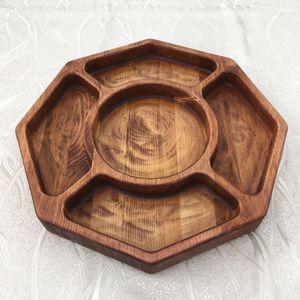 Bandeja de madera para aperitivos con divisores y cuenco de cerámica Elegante bandeja para patatas fritas e inmersión para aperitivos y salsas - Product Image 3