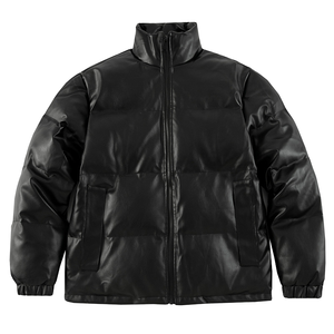 Chaqueta Bomber Acolchada de Cuero Vacuno para Hombre, Estilo Nuevo Personalizado 2025, Invierno, Gruesa, Holgada, Informal, Cálida - Product Image 1