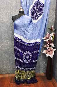 <b>Handmade</b> Pure Gajji Bandhani Saree Hand Dyeing Lagadi Patta Traditional Indian Ethnic Party Wholesale Bulk Supplier - Product Image 5