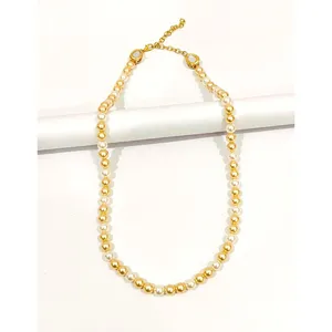 Ensemble de bijoux fins en or 14 carats de style classique avec perle d'eau douce, diamant et placage or rose pour les mariages et les fêtes - Product Image 3