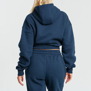 Conjunto deportivo de 2 piezas para mujer, sudadera con capucha extragrande de algodón transpirable y pantalones deportivos, ideal para gimnasio y running, gran venta. - Product Image 2