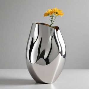 Artistic Metal Flower <b>Vase</b> For Home Interior Styling With <b>Unique</b> Pattern And High Quality Build - Product Image 2
