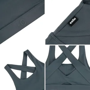 Soutien-gorge de sport croisé pour femmes, respectueux de l'environnement, pour la course à pied, le yoga, le pilates et le fitness. - Product Image 6