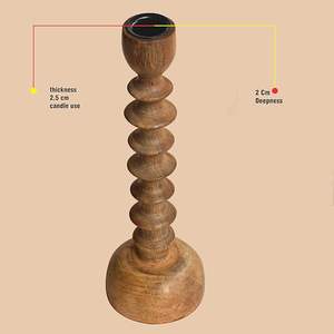 Porte-bougie en bois fait main écologique, designs personnalisés, base solide et stable, style de vie durable, prix de gros pour Noël - Product Image 4
