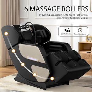 Sillón de Masaje de Cuerpo Completo, Diseño Único de Caminata Espacial, Estiramiento de Tobillos, Gravedad Cero, Sillón de Masaje Shiatsu Reclinable con Reposapiés Eléctrico - Product Image 2