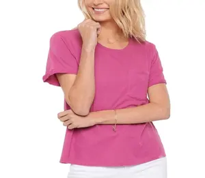 Meest Veeleisende Top-Korting Basic T-Shirts Dames Losse, Effen Eenvoudige T-Shirts 2023 Nieuwe Beroemde Ontwerp Pocket Style Shirts