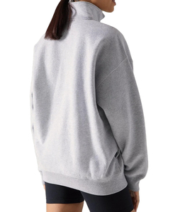 Sudadera con cremallera 1/4 para mujer con logotipo personalizado de alta calidad, Sudadera con capucha informal, sudadera con media cremallera de gran tamaño para mujer - Product Image 3