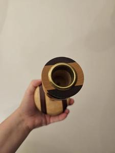 Portavelas de Madera Artístico de Dos Tonos para Decoración del Hogar, Exhibición en Estantes, Mesa de Comedor, Pieza Decorativa para Dormitorio, Venta al por Mayor desde India - Product Image 3