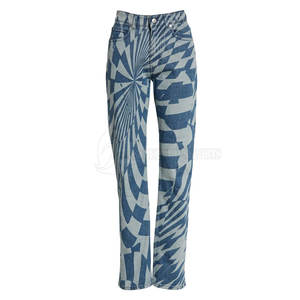 Haute qualité confortable femmes mi jean pantalon respirant dernière conception Logo décoration OEM Service lavé techniques taille XL - Product Image 1