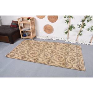 Alfombra clásica de lana marrón beige vintage, diseño de retales turcos de 3,7x6,8 pies para respaldo de látex para dormitorio, 4m de ancho, rectángulo de 10mm - Product Image 2