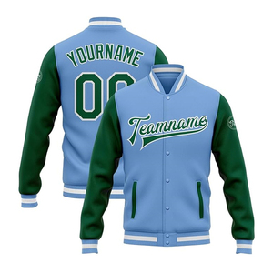Chaqueta Varsity de grafiti de lana de moda para hombre estilo High Street con cuello vuelto y parche bordado - Product Image 3