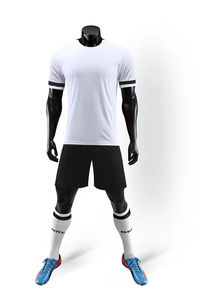 Maillots de football personnalisés de haute qualité, respirants, à manches courtes, noir et blanc, uniformes de football, plusieurs couleurs - Product Image 4