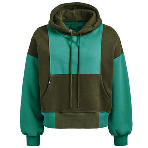 Sweat-shirt à capuche décontracté pour femme, à rayures et blocs de couleur, doux, à manches longues - Product Image 4