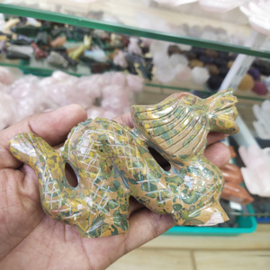 งานฝีมือที่มีคุณภาพสูง Nautral สมจริงมือแกะสลักมังกรคริสตัล Crfts มังกรแกะสลักจิตวิญญาณเรกิจักระรักษา - Product Image 5