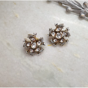 Pendientes de botón de moda Kundan Polki para mujer y niña para ropa de fiesta y uso diario - Product Image 2