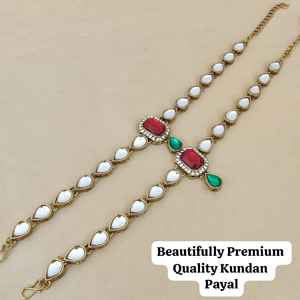 Kundan Payal paire de qualité supérieure pour les femmes dernière conception bijoux traditionnels indiens parfaits pour les mariages, les occasions festives - Product Image 6