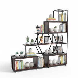 Rubber Wood Ladder <b>Shelf</b> 180x34x180cm for Home Decor KTB68054 - Product Image 1
