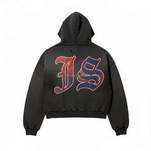 Sweat à capuche à fermeture éclair en polaire lourde épais hiver chaud 450gsm coton mélange de polyester doux brossé à l'intérieur sweats à capuche de base imprimés de logo personnalisé - Product Image 2