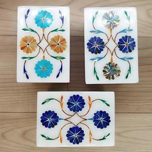 กล่องเก็บเครื่องประดับลายหินอ่อนไข่มุกสีน้ำเงินทำด้วยมือกล่องใส่เครื่องประดับเซรามิกพร้อมฝังหินกึ่งมีค่าของขวัญที่ดีที่สุดในราคาไม่แพง - Product Image 6