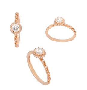 ชุดแหวนแต่งงานประดับเพชรทองคำขาว18kt คุณภาพสูงสำหรับงานเลี้ยงค็อกเทล - Product Image 1