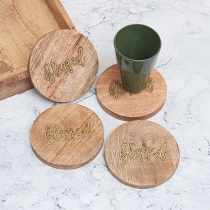 Wholesale <b>Coasters</b> Modern Wooden <b>for</b> Tea Cups Bulk Table <b>Coasters</b>, <b>Drink</b> Mats <b>for</b> Hot & Cold Beverages - Product Image 2
