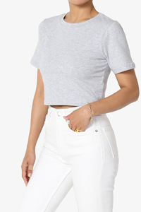 Hauts d'été personnalisables pour femmes avec logo Débardeur à manches courtes confortable et respirant Couleur unie - Product Image 6