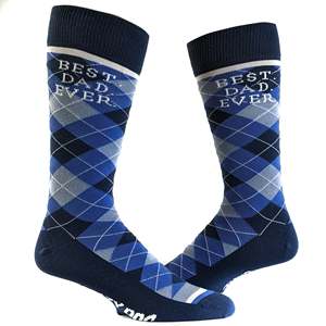 Best Dad Ever ODM White Sporty Daily <b>Socks</b> One Size Breathable Spandex Polyester Jacquard Digital Printing Happy Cuff Bottom - Product Image 6