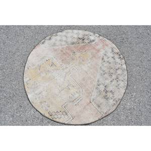 พรมขนสัตว์ตุรกีสีเบจ3.2 x 3.2ft คลาสสิกดีไซน์แบบเย็บปะติดปะต่อกันสำหรับเข้าห้องนั่งเล่นห้องนอนห้องโถงรูปสี่เหลี่ยมผืนผ้าทำจากน้ำยาง - Product Image 2