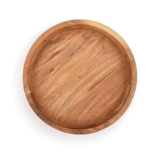 Plateau de service rond en bambou naturel pour dîners, présentoir à fromages, charcuterie et vins - Product Image 2