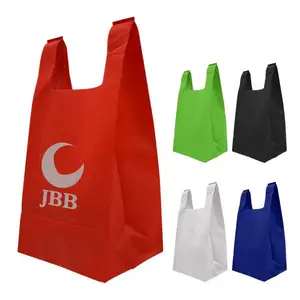 Factory Wholesale Customized Logo and Size Supermarket Shopping Non-Woven T-Shirt Bag Non Woven T Shirt Bags
