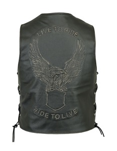 Chaleco y chaleco para hombre de talla grande personalizado OEM GLOBAL EDGE 100% cuero genuino de alta calidad - Product Image 2