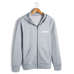 Sweats à capuche en coton 100% pour hommes, sweat-shirt à capuche à fermeture éclair complète, sweat-shirt en molleton de grande taille, sweats à capuche pour hommes, coton mélangé de base - Product Image 2