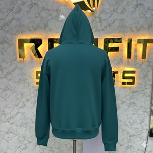 เสื้อฮู้ดดี้ซิปแบบมีโลโก้ส่วนตัว  ตกแต่งด้วยคริสตัล  ซิปแบบดึงขึ้น  ล้างสีแบบ Acid Wash  เสื้อฮู้ดดี้ผ้าฟลีซสไตล์สตรีทแวร์สำหรับผู้ชาย - Product Image 3