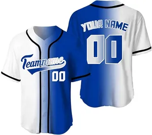 定制升华变色棒球运动衫网布棒球制服棒球t恤定制反工艺标志