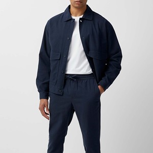 Chaqueta Casual Personalizada de Alta Calidad al por Mayor con Logotipo Personalizado para Hombre, Chaqueta de Entrenador con Cuello Alto para Otoño, Impermeable y Transpirable - Product Image 1