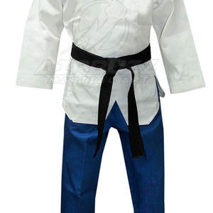 Uniforme de competición de Taekwondo de algodón 100% de alta calidad con tela transpirable de secado rápido y logotipo frontal - Product Image 4