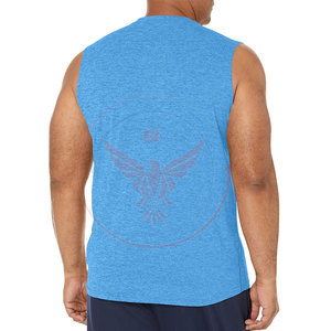 T-shirts sans manches pour hommes, nouvelle conception, usage extérieur, polyester/coton, respirant, séchage rapide, écologique, vente en gros - Product Image 4